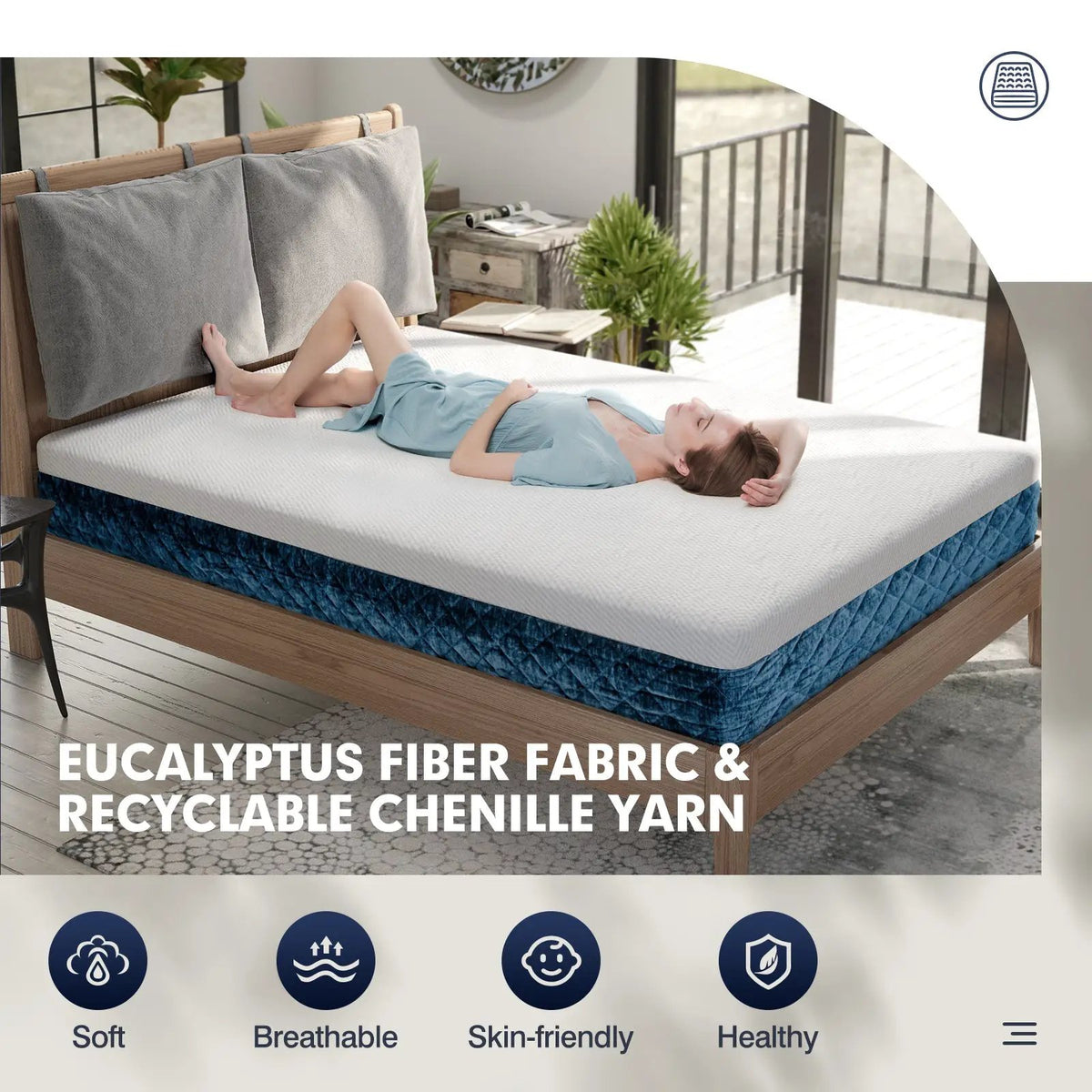 10 Inch Mattress with Jacquard Fabric Cover in a Box, photo 8 of 16