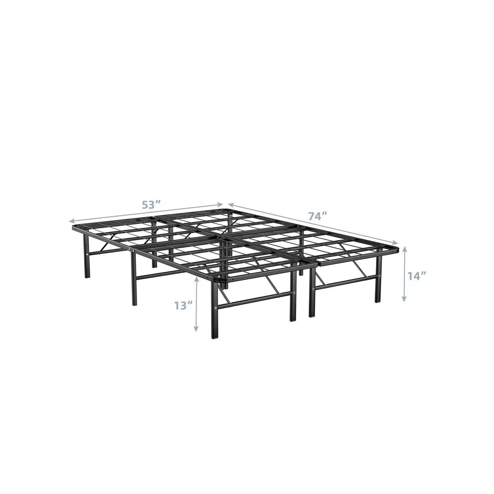Twin/Full/Queen Size Foldable Metal Platform Bed with Tool-Free Assembly by DirectDeals