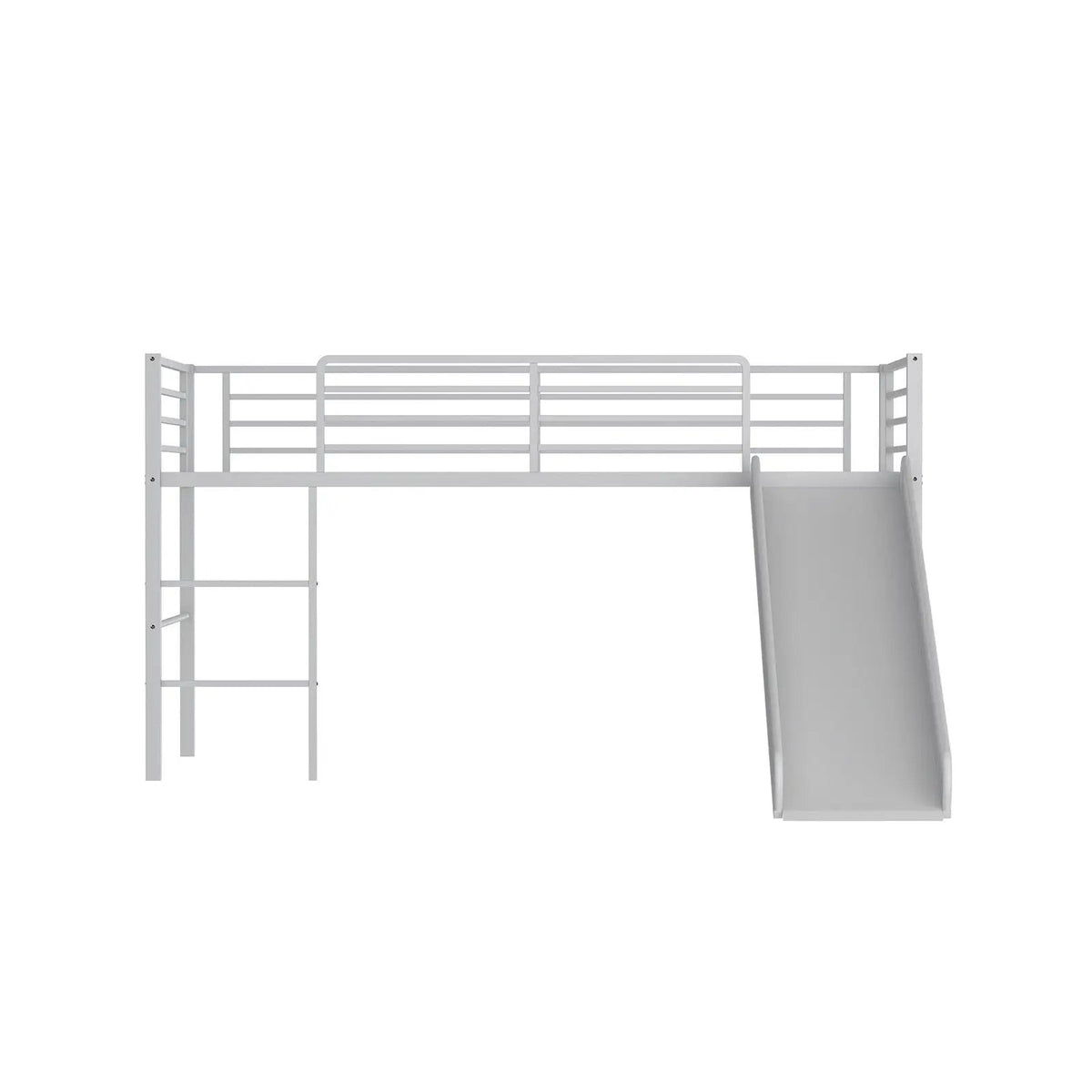 Twin Metal Loft Bed with Slide Safety Guardrails and Built-in Ladder, photo 3 of 10