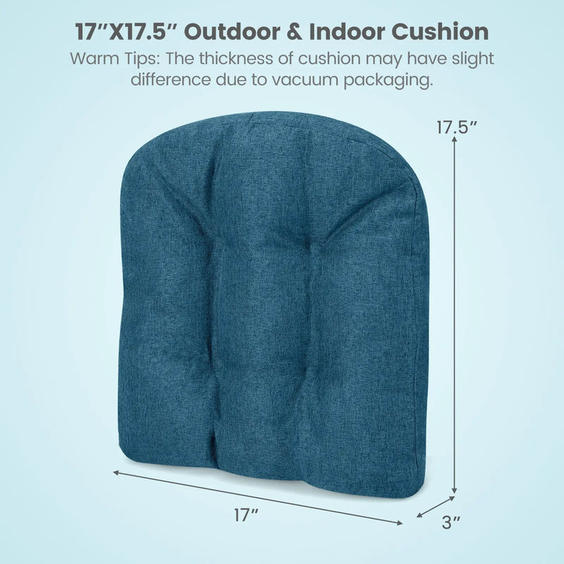 4 Pack 17.5 x 17 Inch U-Shaped Chair Pads with Polyester Cover by DirectDeals