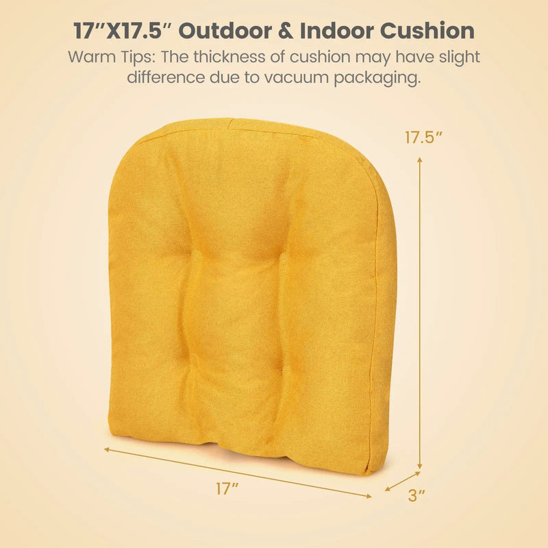 4 Pack 17.5 x 17 Inch U-Shaped Chair Pads with Polyester Cover by DirectDeals