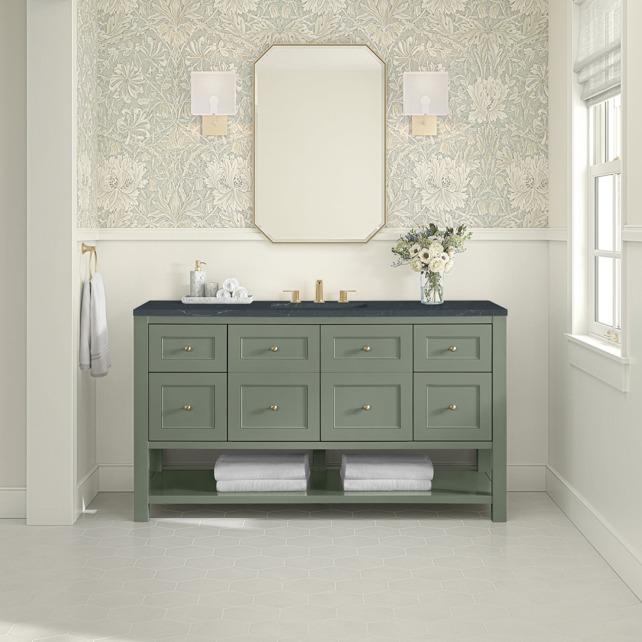 James Martin Breckenridge 60" Single Bathroom Vanity, Smokey Celadon, view 24