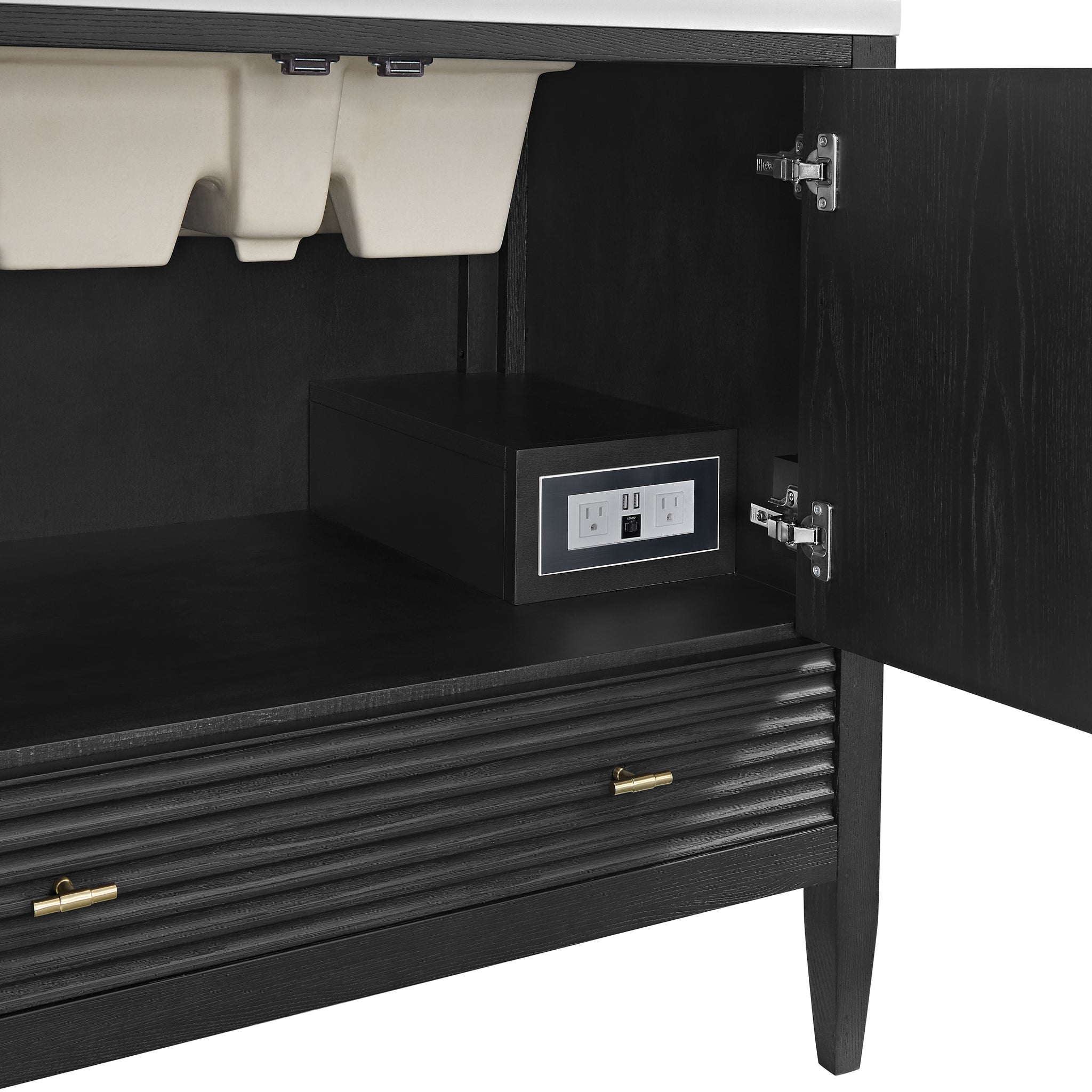 James Martin Myrrin 36" Single Bathroom Vanity, Carbon Oak, view 27