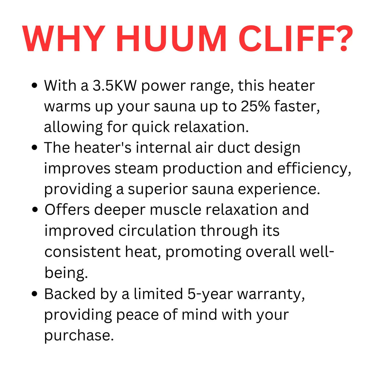 Huum Cliff Mini 4 3.5KW Electric Sauna Heater With Digital Controller & Sauna Stones (SAK58263) by SAKSBY WHOLESALE