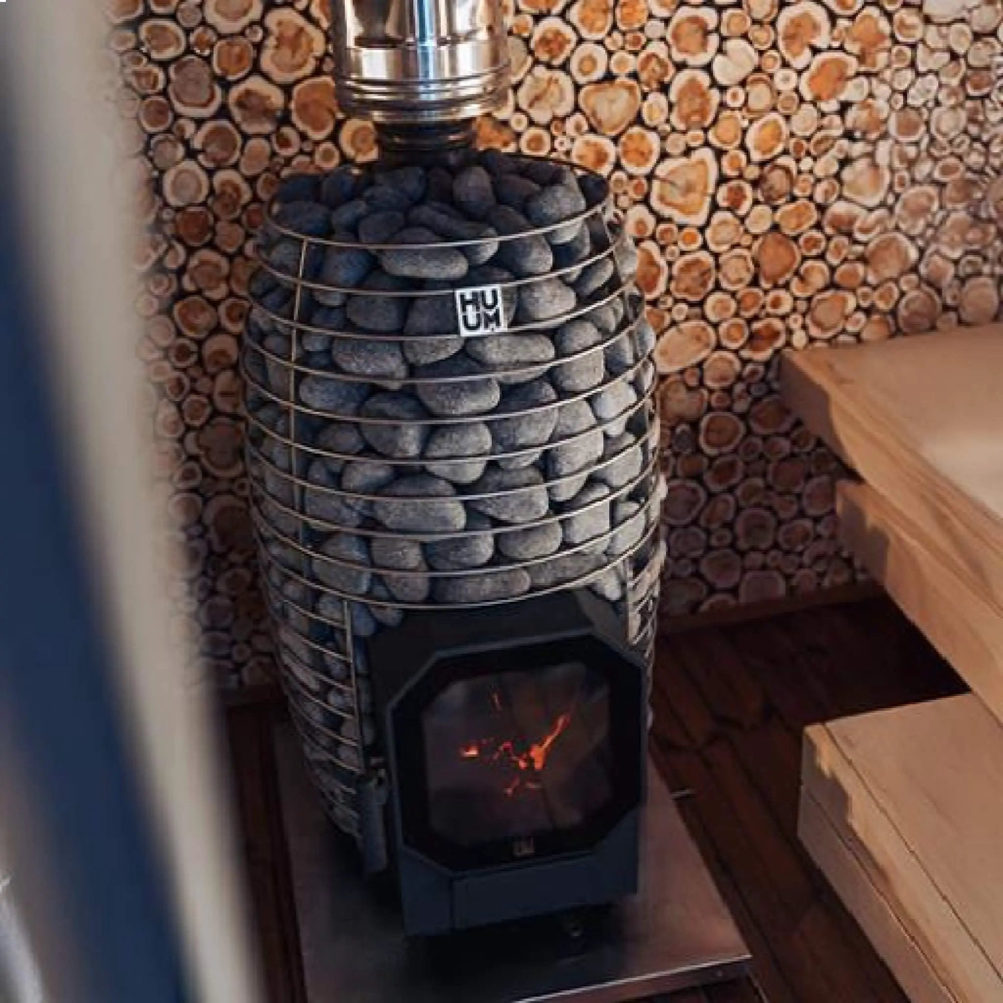 Huum Hive Flow LS 9.8KW Wood-Burning Sauna Stove With Firebox Extension & Sauna Stones [H1016012] (SAK53412) by SAKSBY WHOLESALE