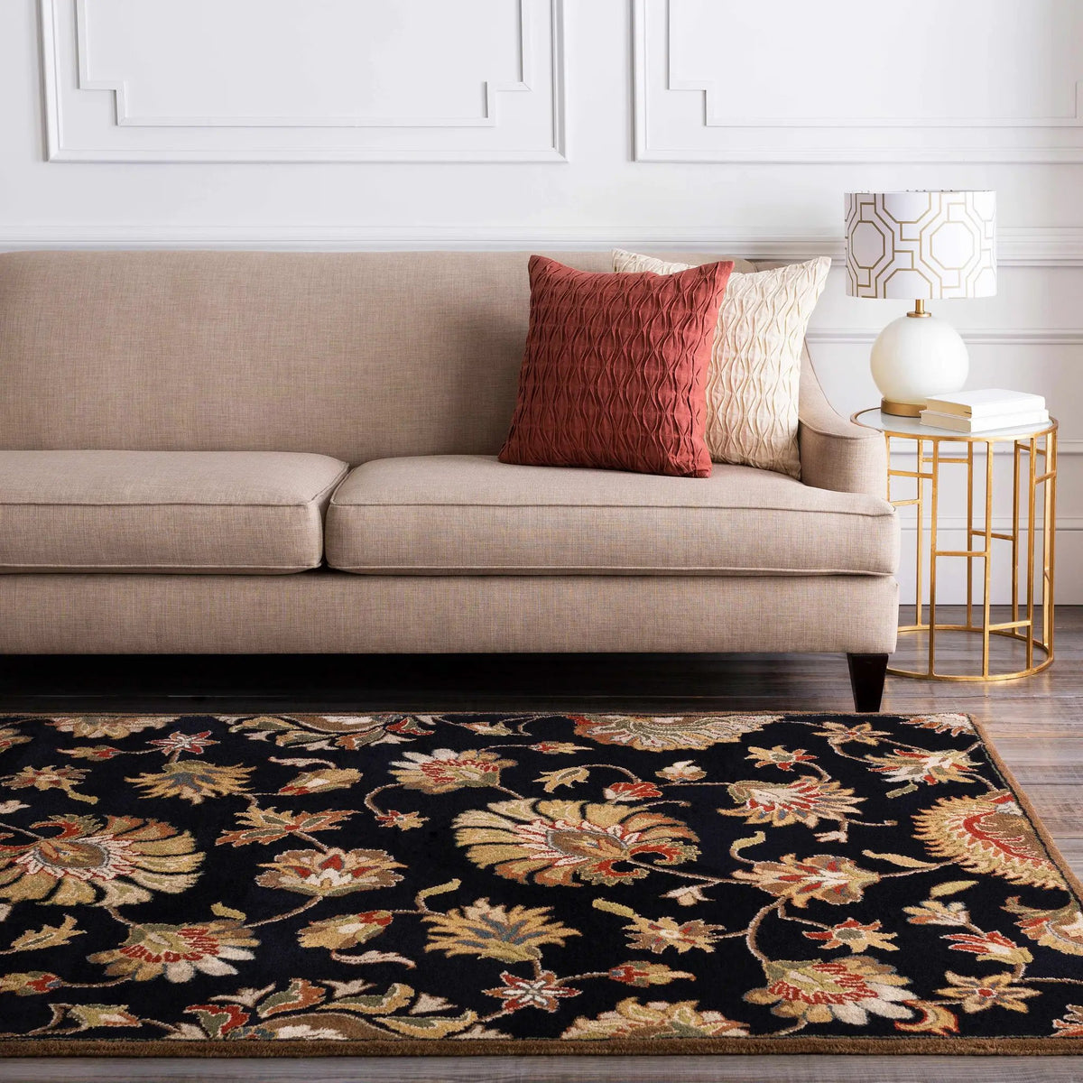 Huxley Area Rug, installed in a room
