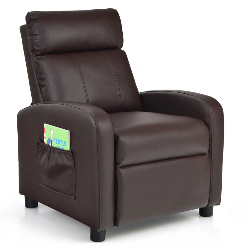 Ergonomic PU Leather Kids Recliner Lounge Sofa for 3-12 Age Group by DirectDeals