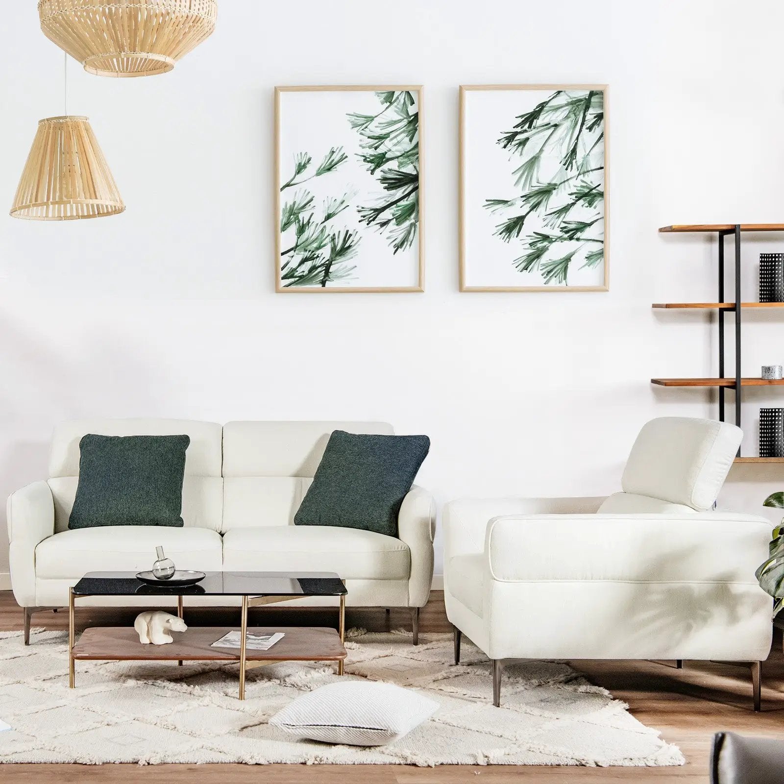 Modern Upholstered Single Sofa with Adjustable Headrest by DirectDeals