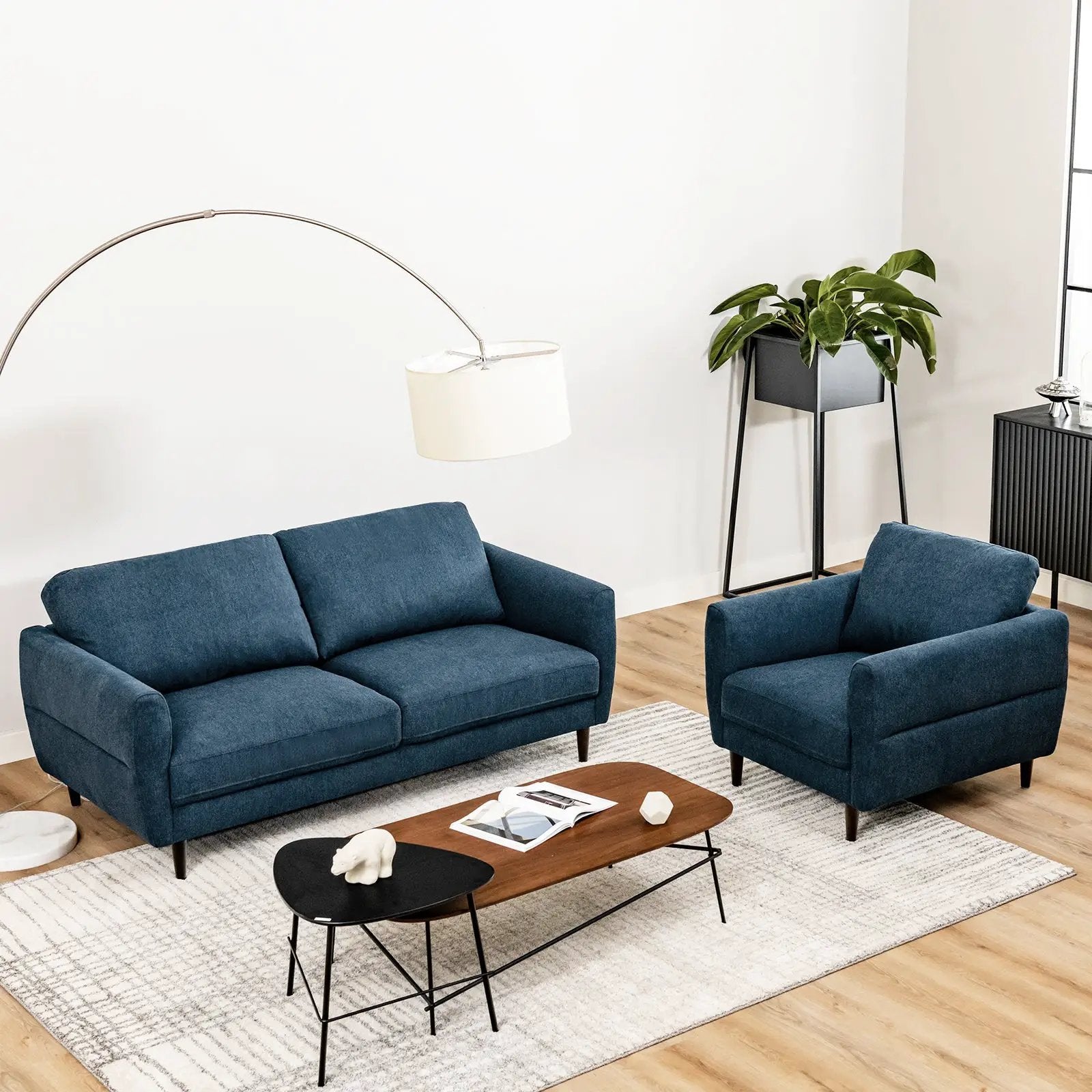 72 Inch Small Fabric Loveseat Sofa Couch with Wood Legs by DirectDeals