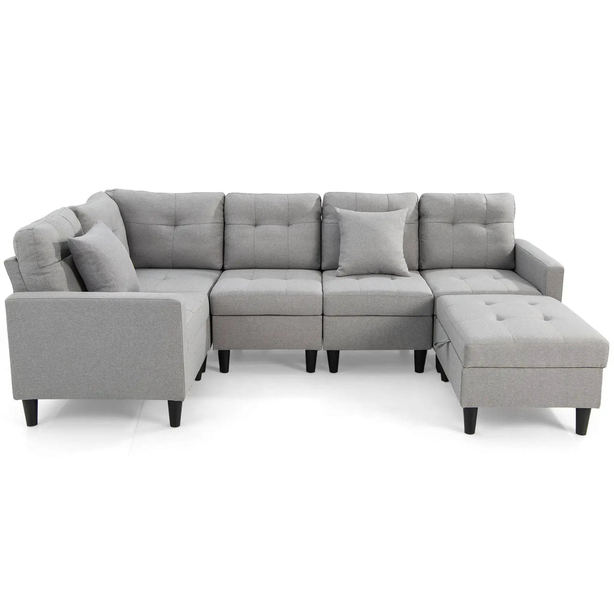 L-shaped Sectional Corner Sofa Set with Storage Ottoman, photo 15 of 16