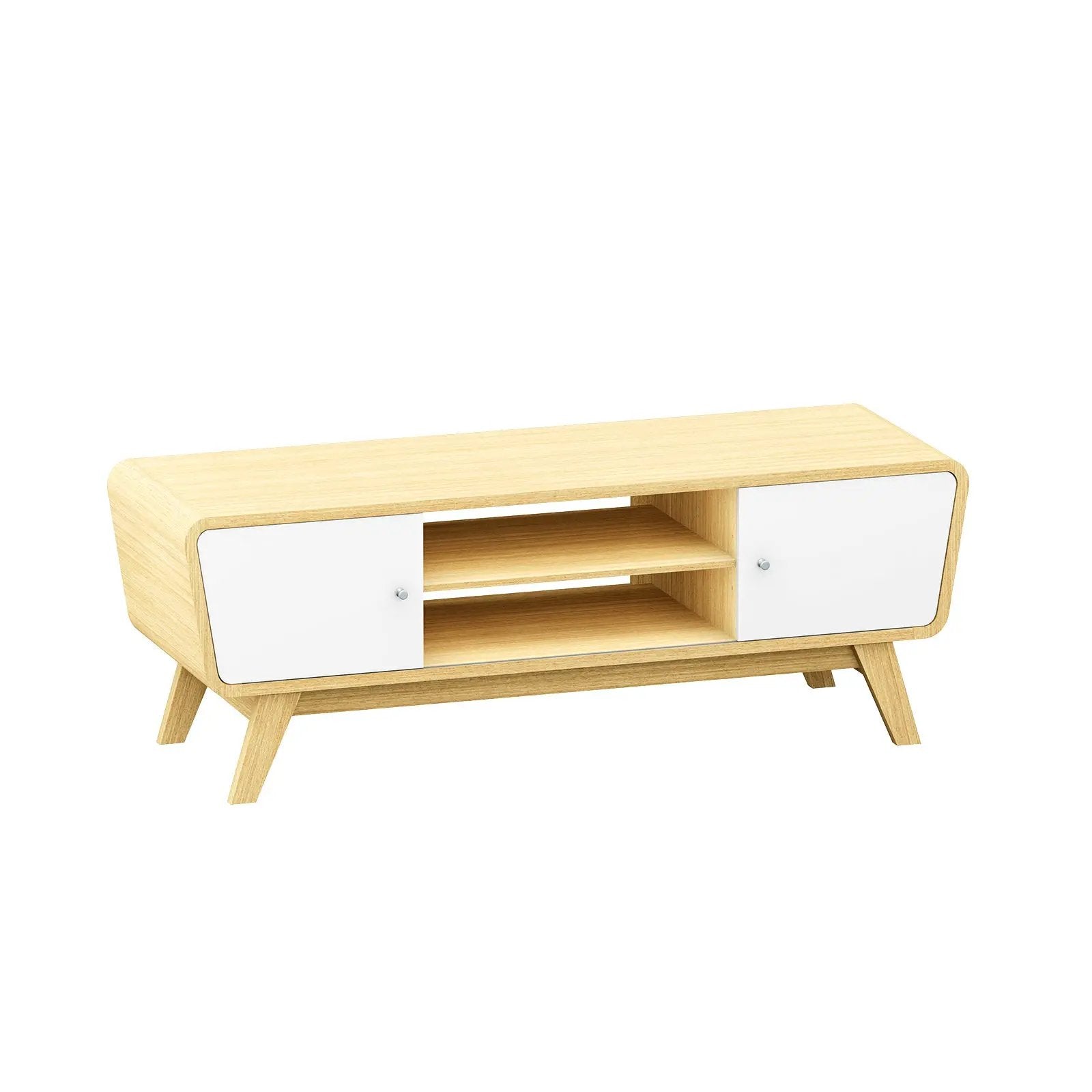 Sliding Door TV Stand with Adjustable Shelf for TVs up to 55 Inch by DirectDeals