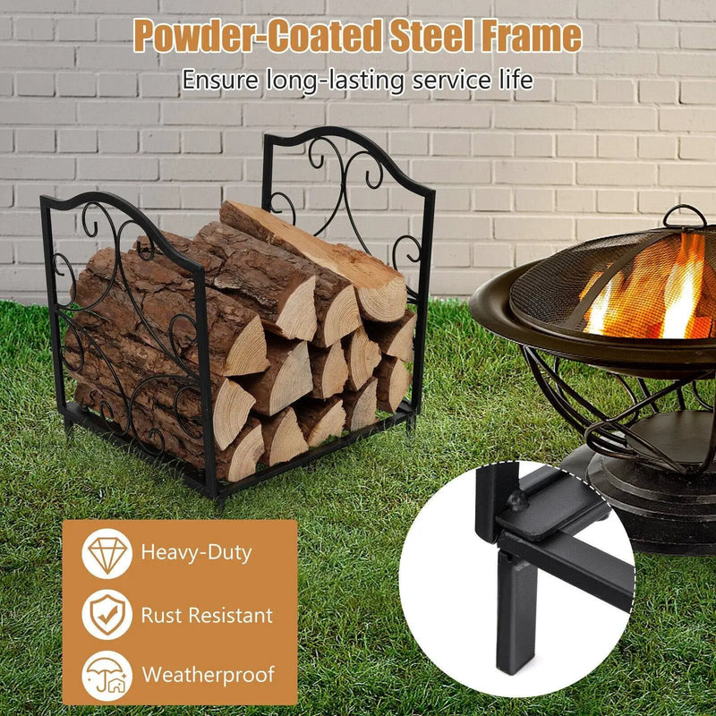 Heavy-Duty Steel Firewood Log Rack by DirectDeals
