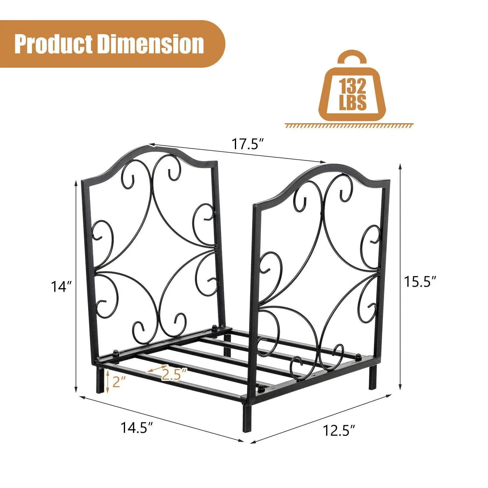 Heavy-Duty Steel Firewood Log Rack by DirectDeals
