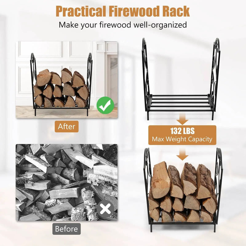 Heavy-Duty Steel Firewood Log Rack by DirectDeals