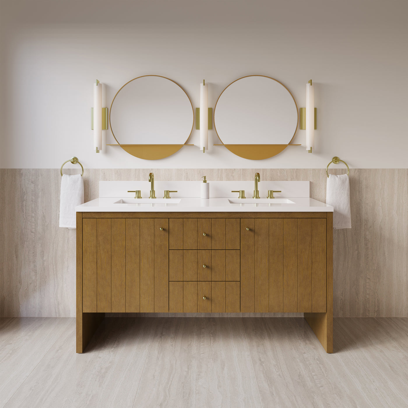 James Martin Hudson 60" Double Bathroom Vanity, Honey Oak, view 40
