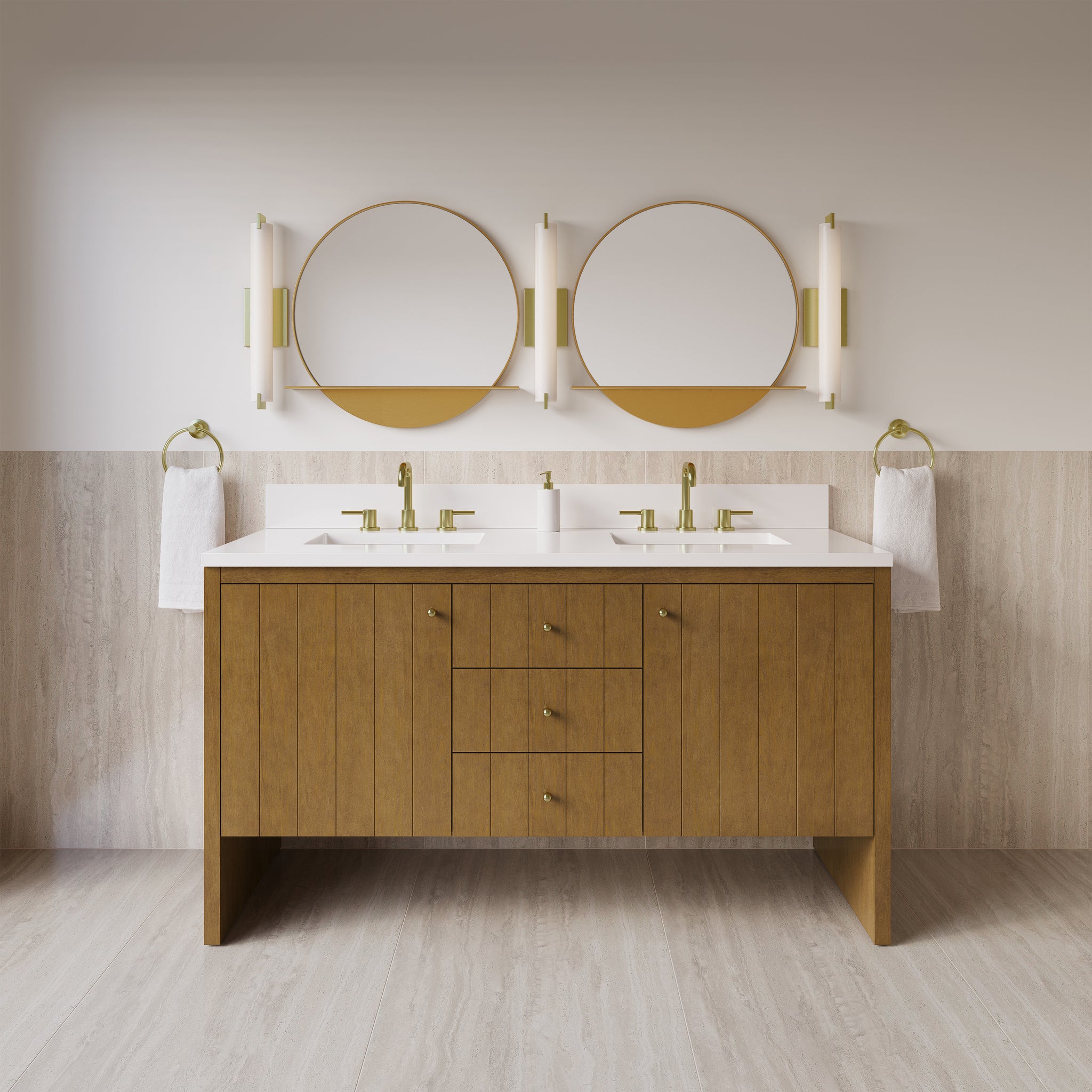James Martin Hudson 60" Double Bathroom Vanity, Honey Oak, view 40