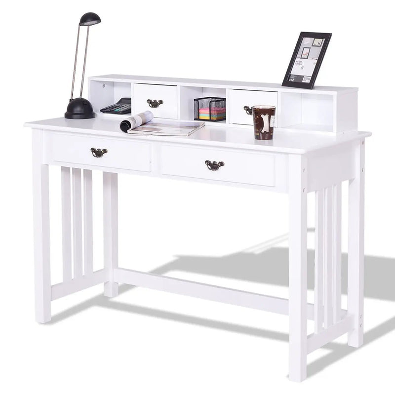 Home Office Writing Desk with 4 Drawer Computer Study Table by DirectDeals