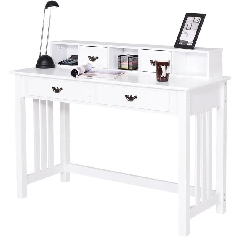 Home Office Writing Desk with 4 Drawer Computer Study Table by DirectDeals