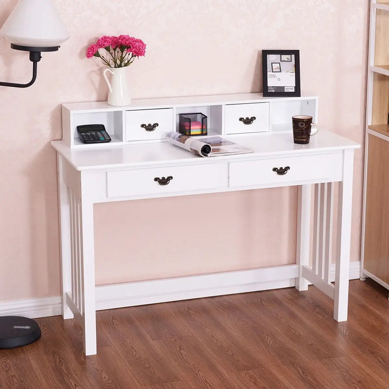 Home Office Writing Desk with 4 Drawer Computer Study Table by DirectDeals