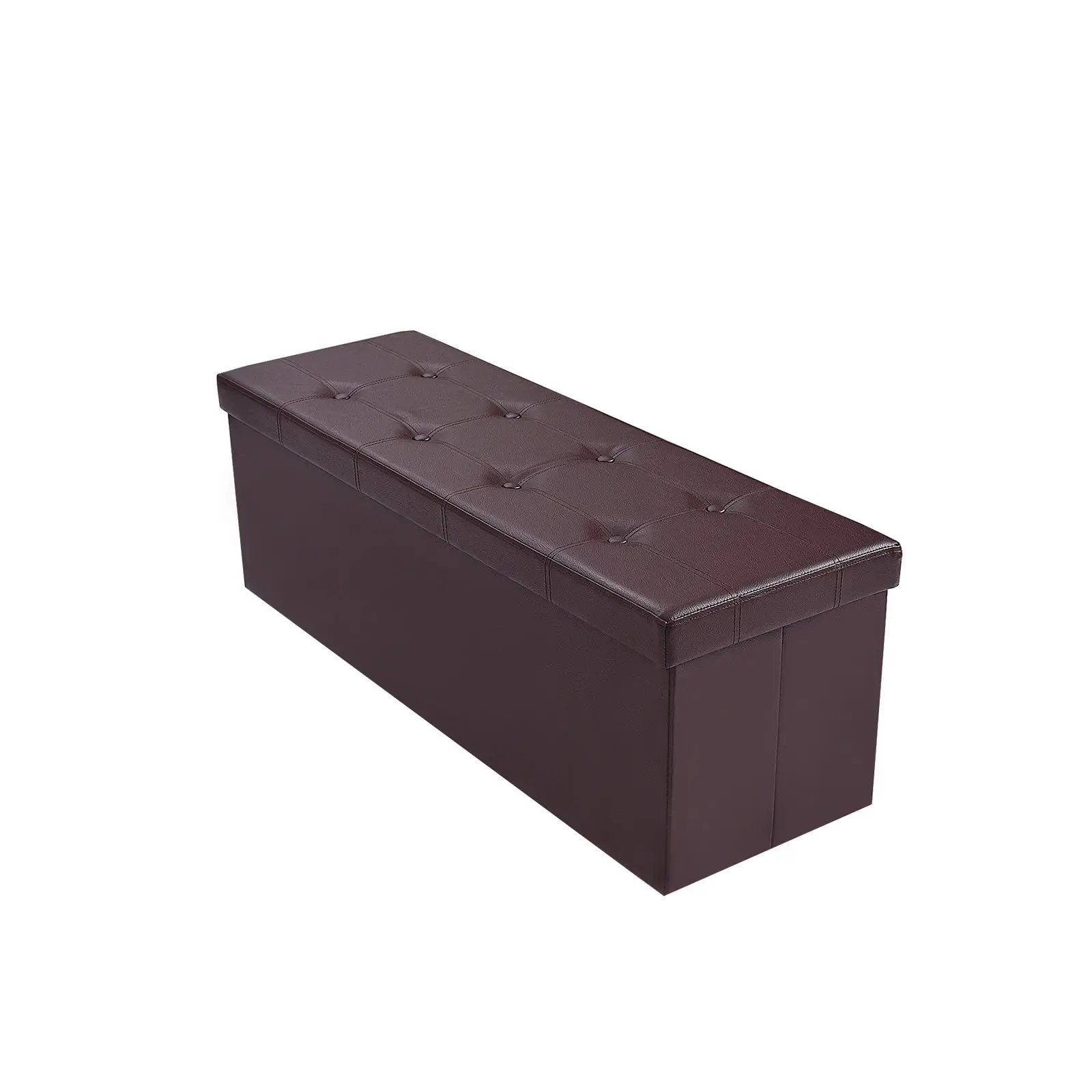 45 Inches Large Folding Ottoman Storage Seat - Brown by DirectDeals