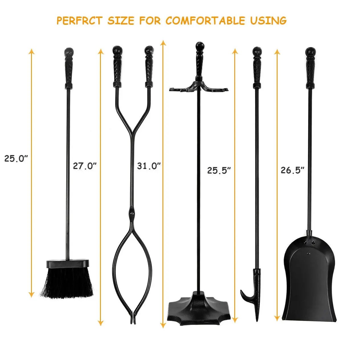 31 Inch 5 Pieces Hearth Fireplace Fire Tools Set by DirectDeals