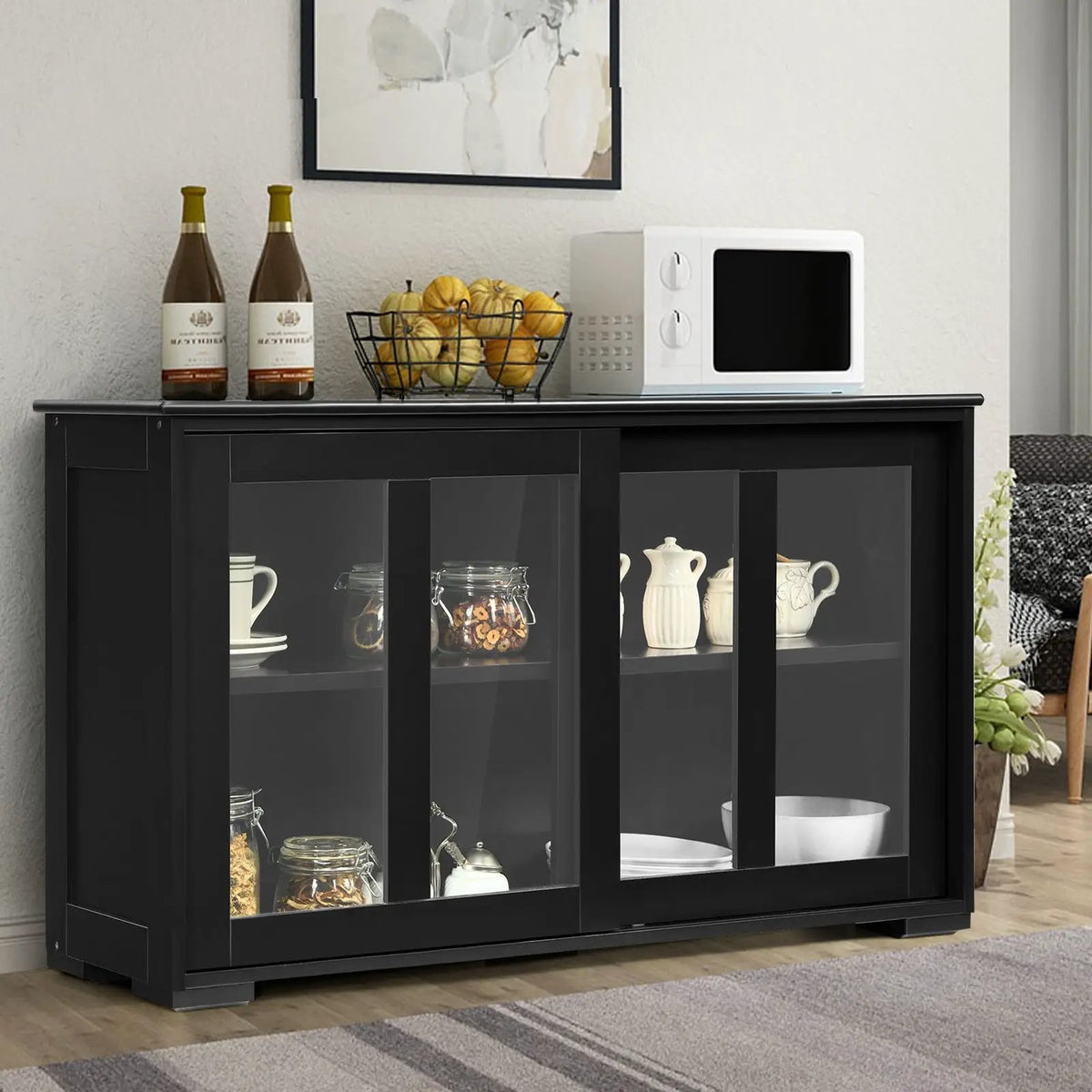 Sideboard Buffet Cupboard Storage Cabinet with Sliding Door, photo 2 of 11
