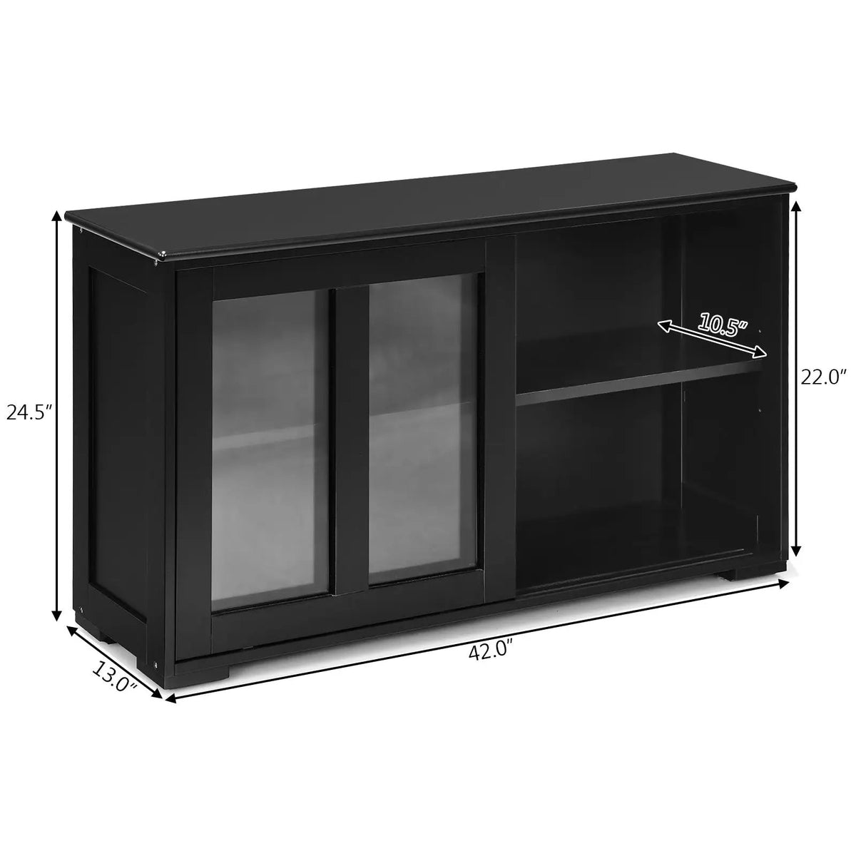 Sideboard Buffet Cupboard Storage Cabinet with Sliding Door, photo 5 of 11