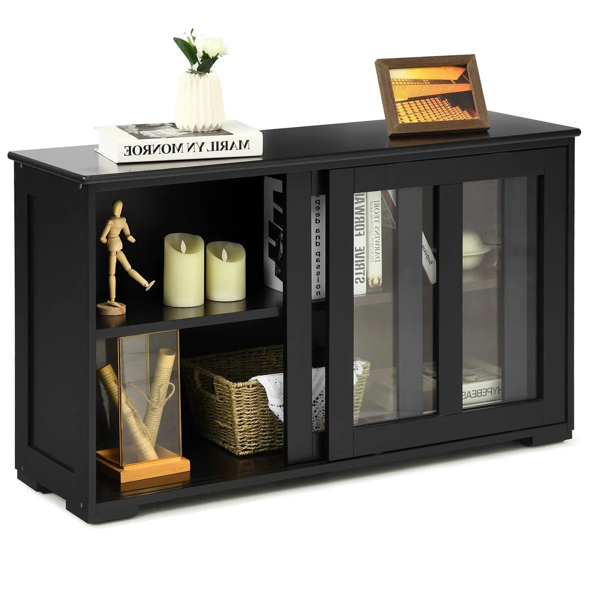 Sideboard Buffet Cupboard Storage Cabinet with Sliding Door, photo 8 of 11