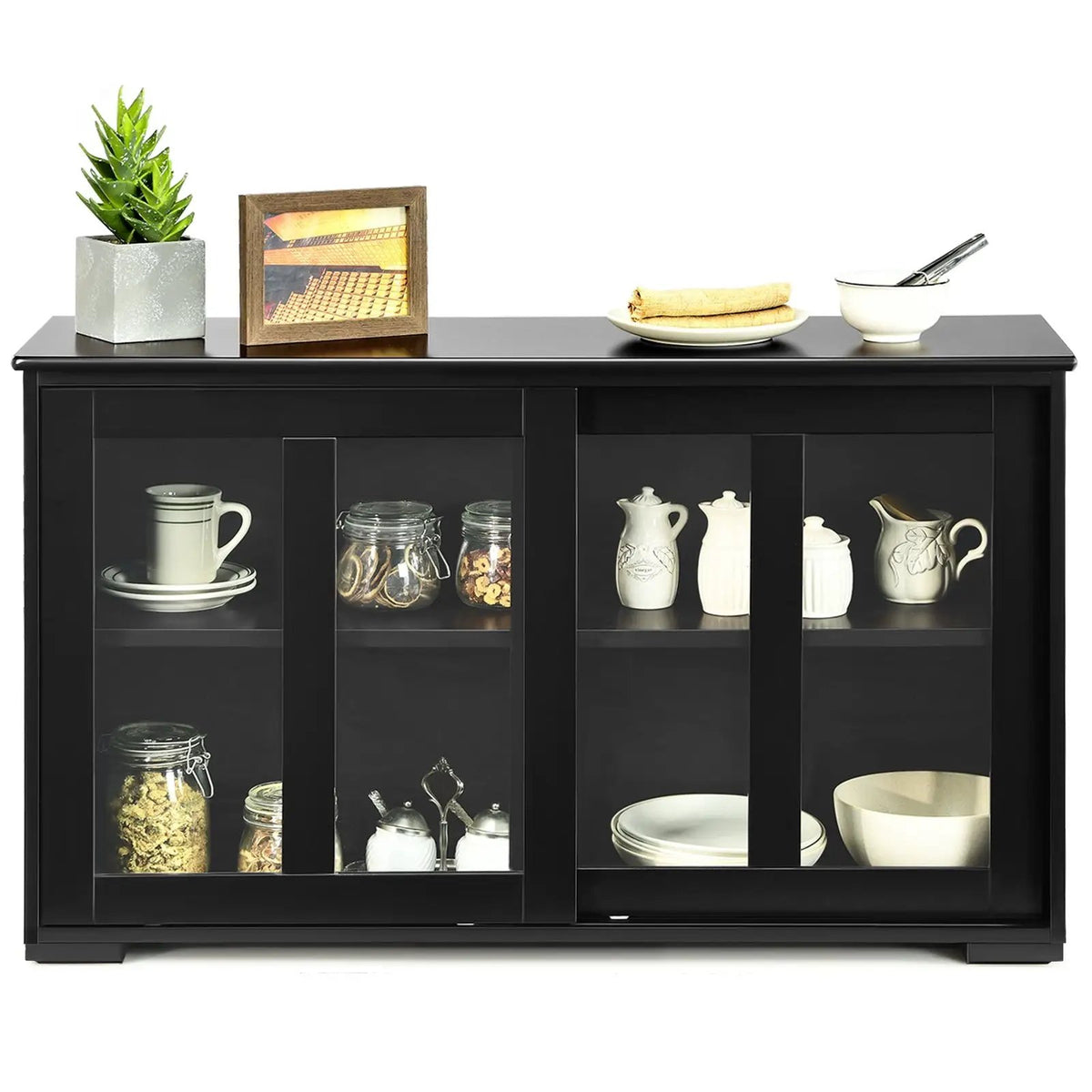 Sideboard Buffet Cupboard Storage Cabinet with Sliding Door, photo 4 of 11