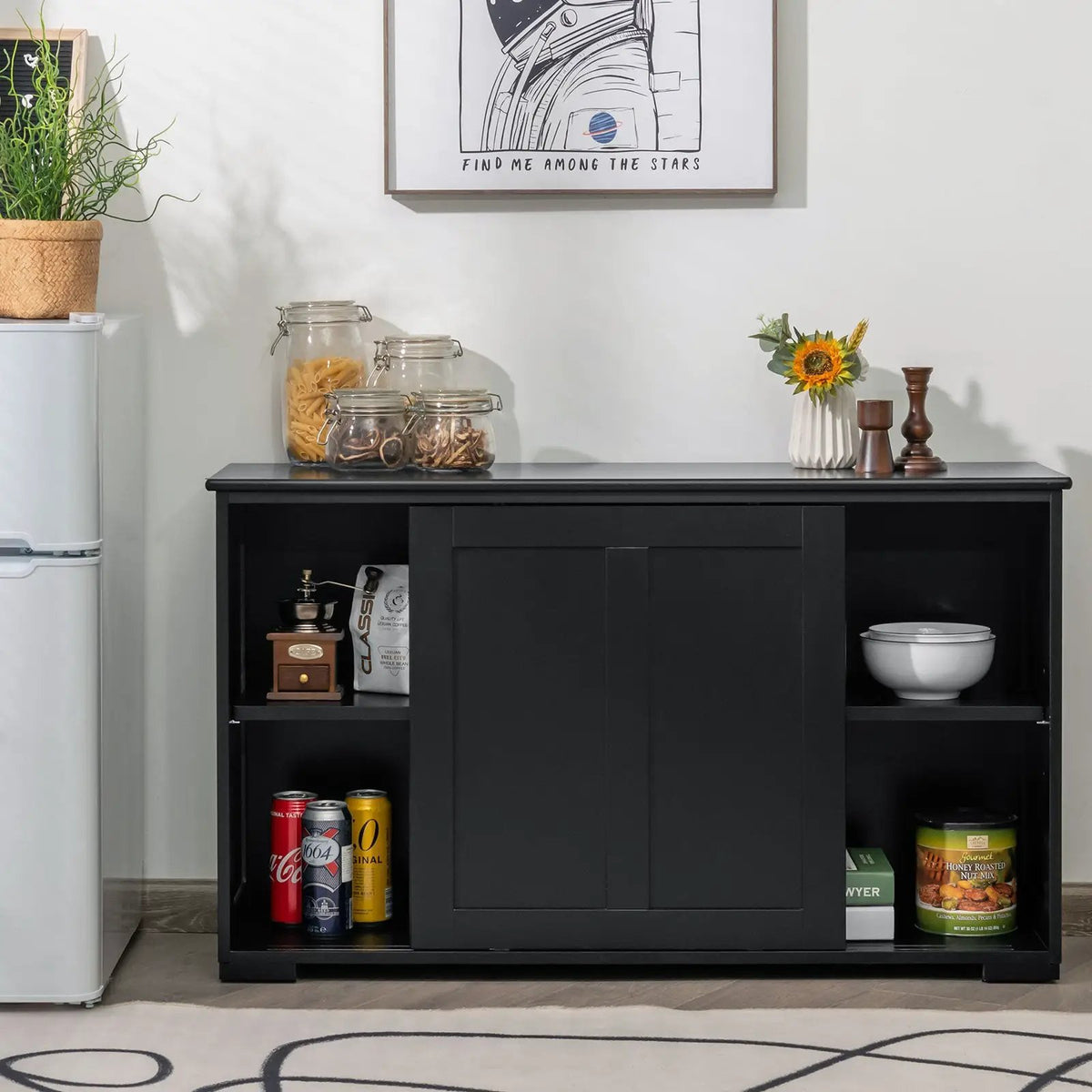 Kitchen Storage Cabinet with Wood Sliding Door, photo 7 of 11