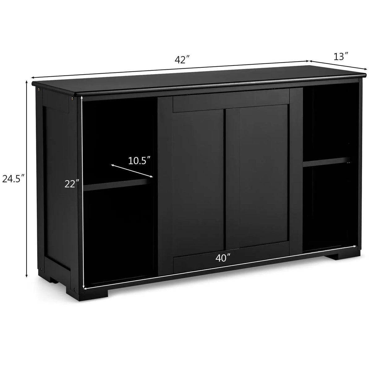 Kitchen Storage Cabinet with Wood Sliding Door, photo 5 of 11