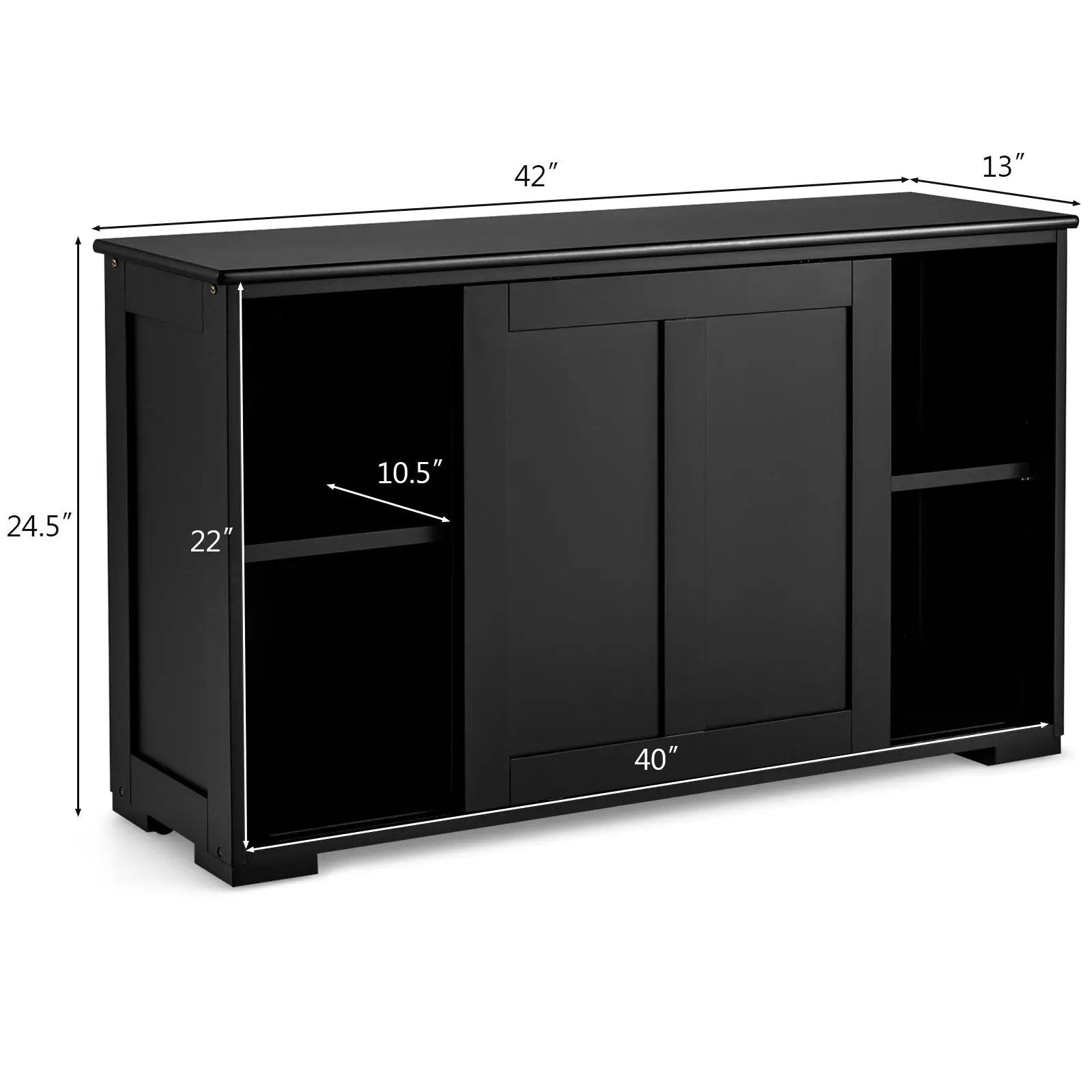 Kitchen Storage Cabinet with Wood Sliding Door by DirectDeals