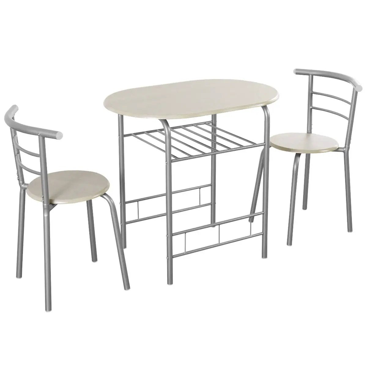 3 pcs Home Kitchen Bistro Pub Dining Table 2 Chairs Set by DirectDeals