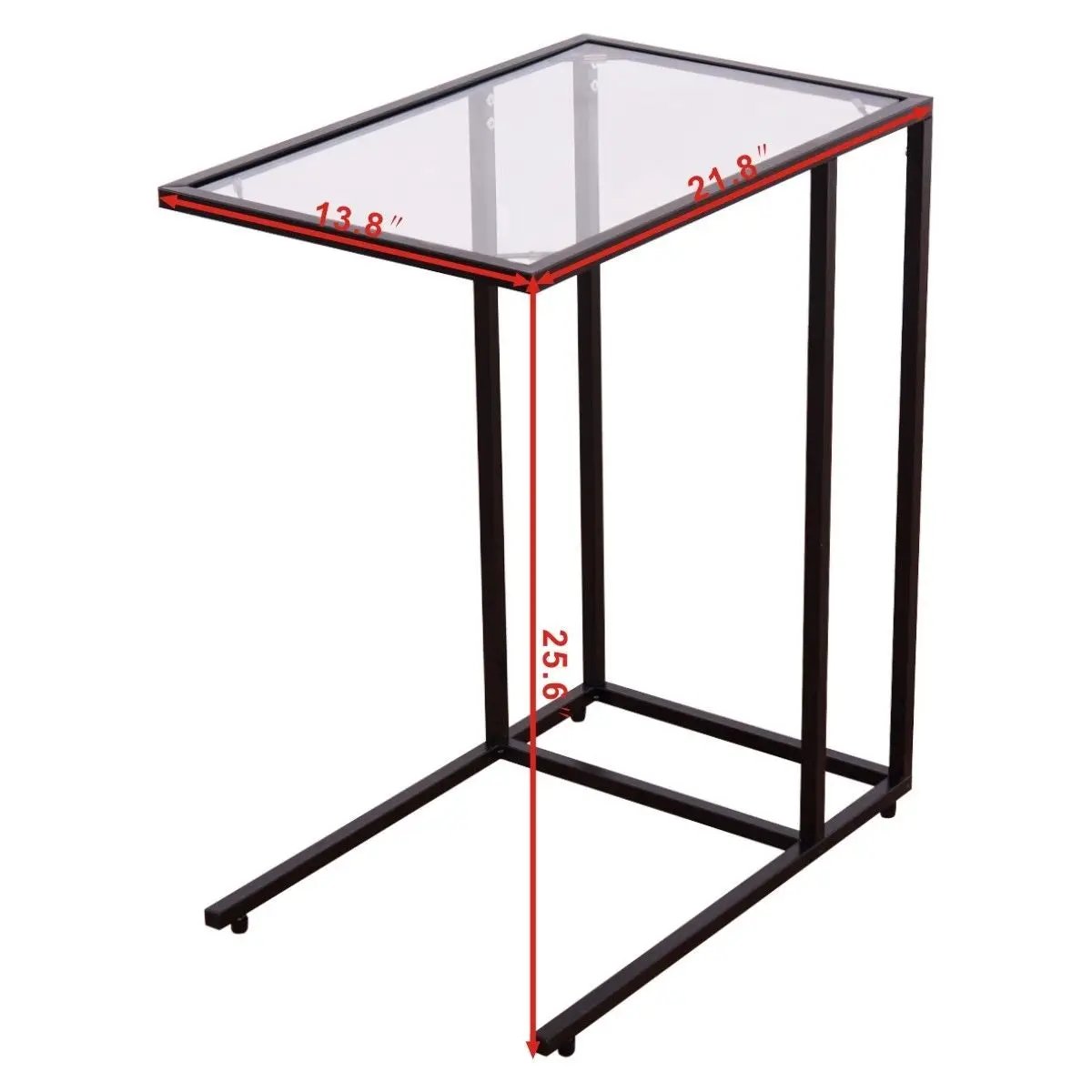 Sofa End Table Coffee Side Table with Glass Top by DirectDeals