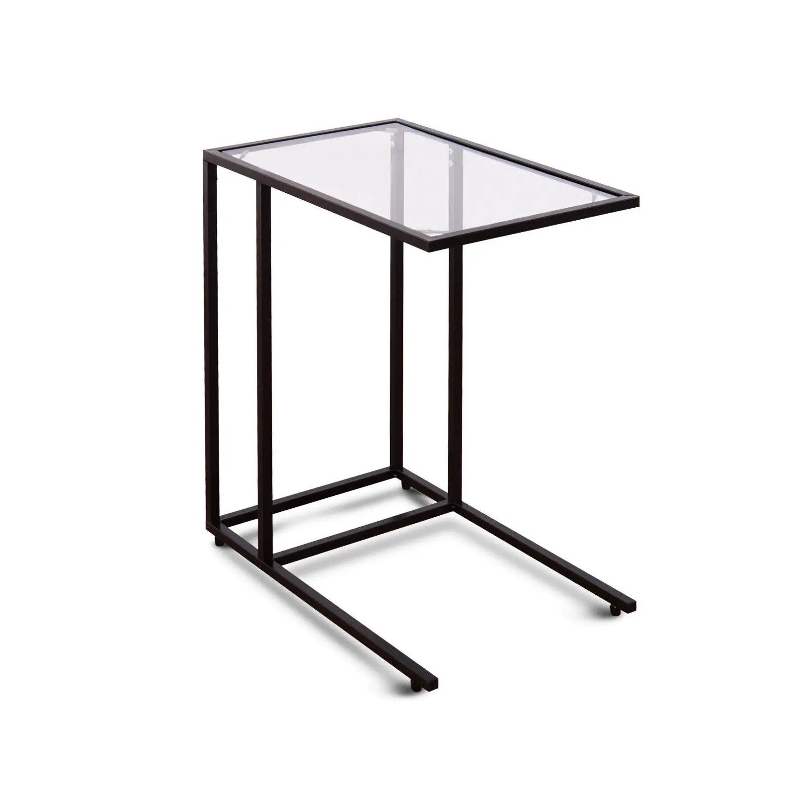 Sofa End Table Coffee Side Table with Glass Top by DirectDeals