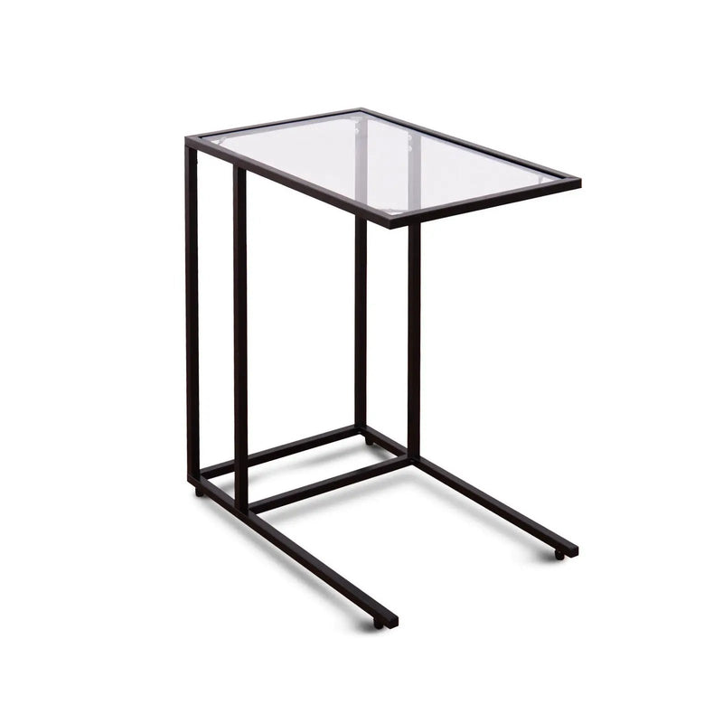 Sofa End Table Coffee Side Table with Glass Top by DirectDeals