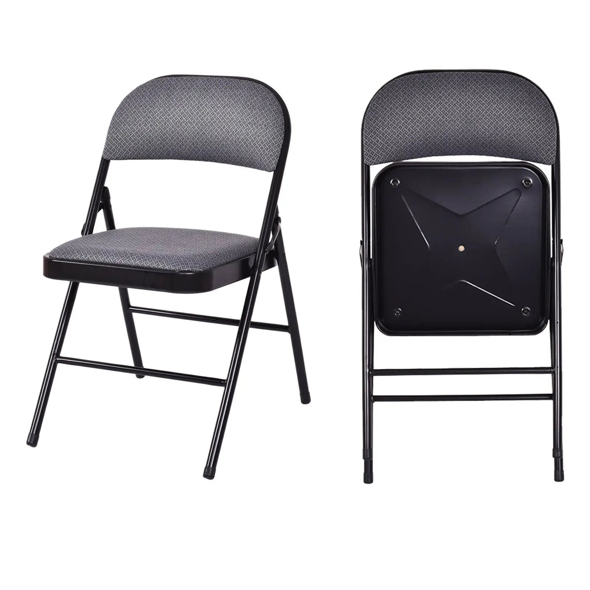 4 Pieces Fabric Upholstered Padded Seat Folding Chairs Seet, photo 9 of 18