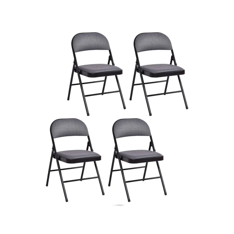 4 Pieces Fabric Upholstered Padded Seat Folding Chairs Seet by DirectDeals