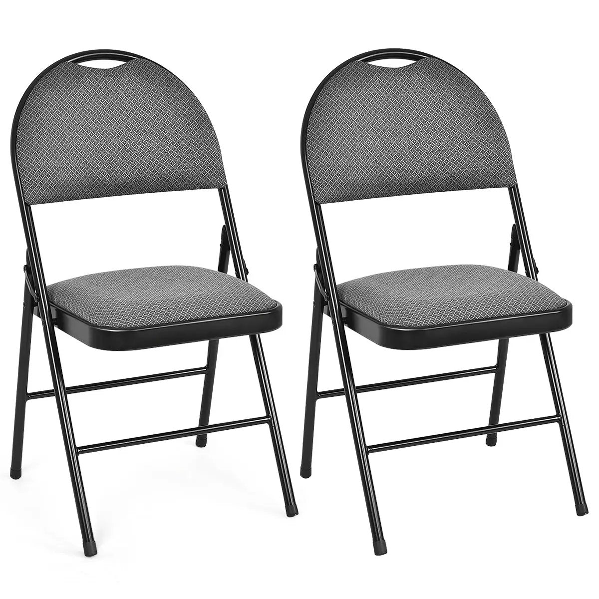 2/4 Pieces Padded Folding Dining Chairs with Backrest by DirectDeals