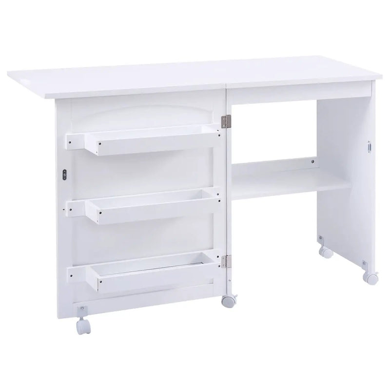 Folding Sewing Craft Table Shelf Storage Cabinet Home Furniture by DirectDeals