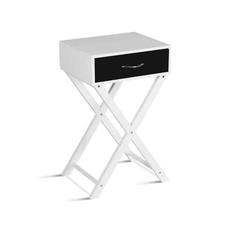 Modern X-Shape Accent Side End Table-Black by DirectDeals