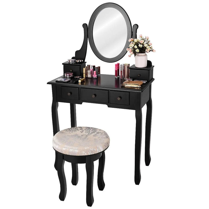 Vanity Makeup Table Set Bedroom Furniture with Padded Stool by DirectDeals