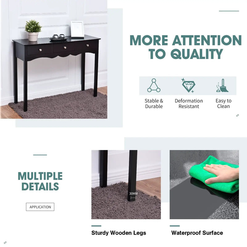 Hall table Side Table w/ 3 Drawers by DirectDeals
