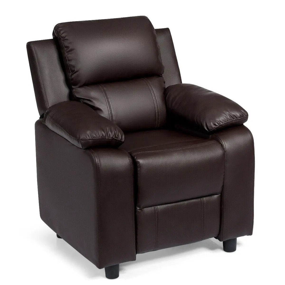 Kids Deluxe Headrest Recliner Sofa Chair with Storage Arms by DirectDeals