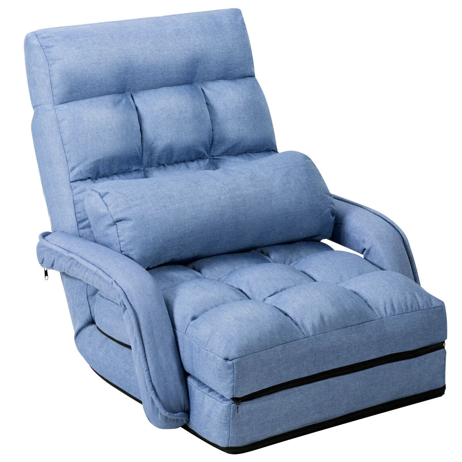 Folding Lazy Floor Chair Sofa with Armrests and Pillow by DirectDeals