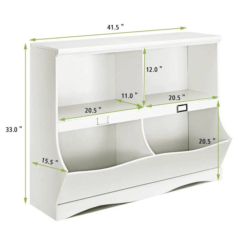 Kids Storage Unit Baby Toy Organizer Children Bookshelf Bookcase-White by DirectDeals