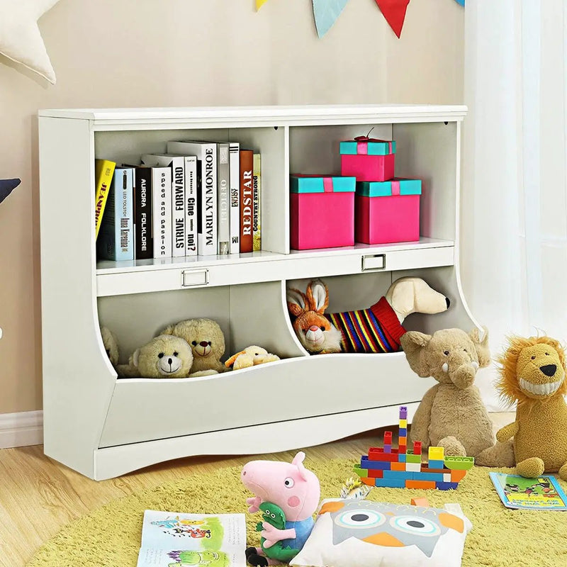 Kids Storage Unit Baby Toy Organizer Children Bookshelf Bookcase-White by DirectDeals
