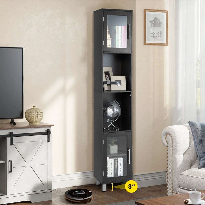 71 Inch Tall Tower Bathroom Storage Cabinet and Organizer Display Shelves for Bedroom by DirectDeals