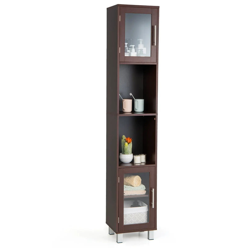 71 Inch Tall Tower Bathroom Storage Cabinet and Organizer Display Shelves for Bedroom by DirectDeals