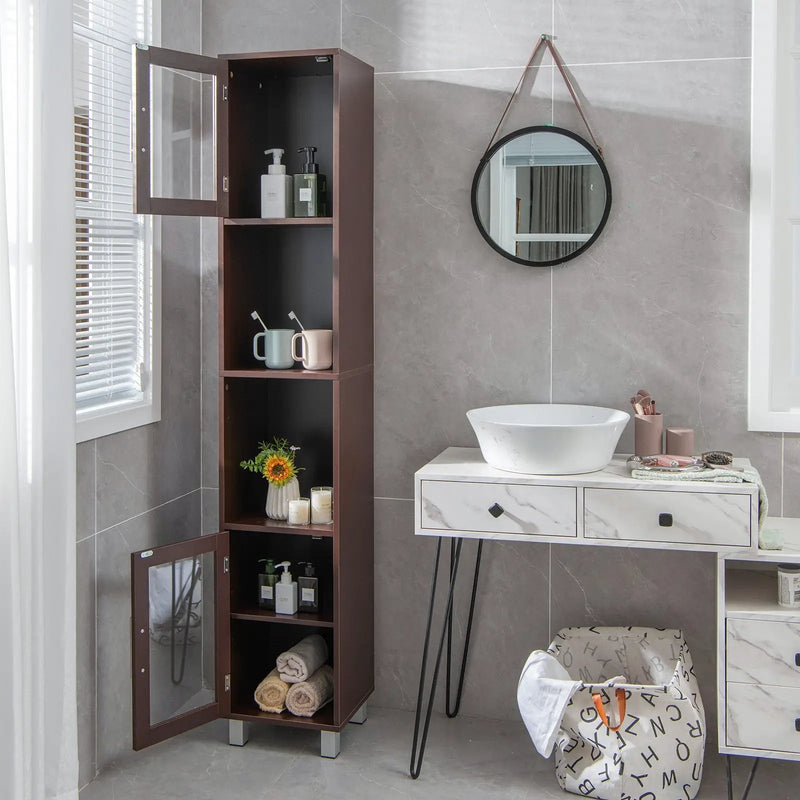 71 Inch Tall Tower Bathroom Storage Cabinet and Organizer Display Shelves for Bedroom by DirectDeals